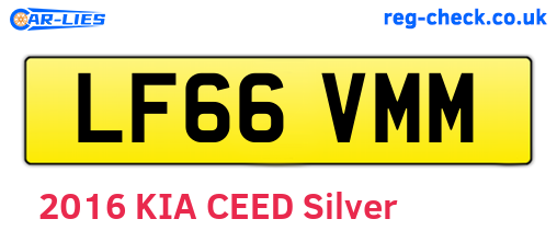 LF66VMM are the vehicle registration plates.