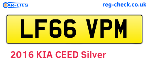 LF66VPM are the vehicle registration plates.