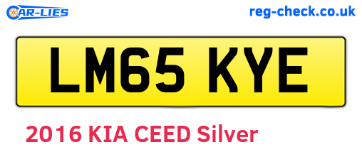 LM65KYE are the vehicle registration plates.