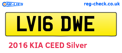 LV16DWE are the vehicle registration plates.