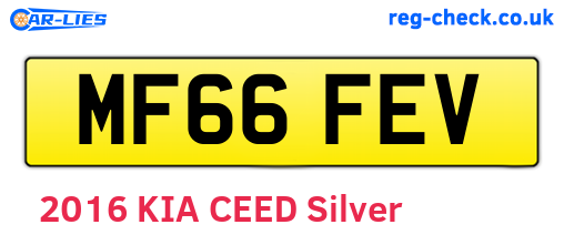 MF66FEV are the vehicle registration plates.