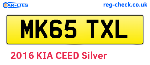 MK65TXL are the vehicle registration plates.
