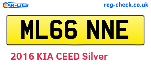ML66NNE are the vehicle registration plates.