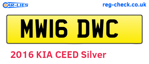 MW16DWC are the vehicle registration plates.