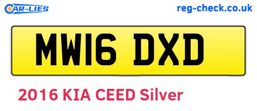 MW16DXD are the vehicle registration plates.