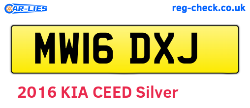 MW16DXJ are the vehicle registration plates.