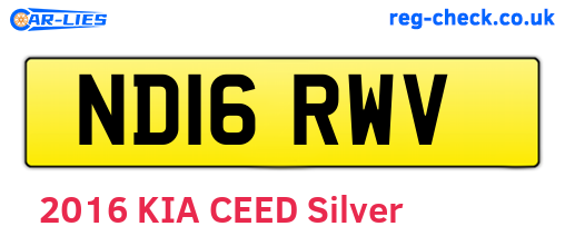ND16RWV are the vehicle registration plates.