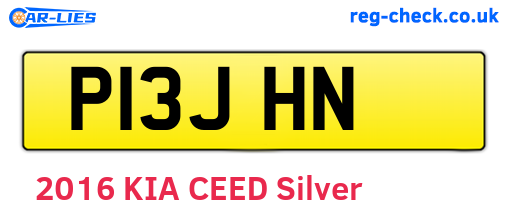 P13JHN are the vehicle registration plates.
