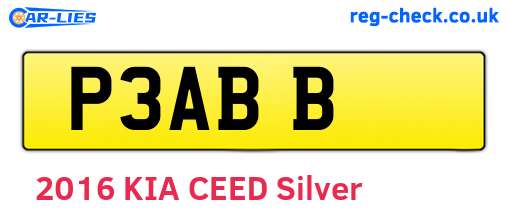 P3ABB are the vehicle registration plates.