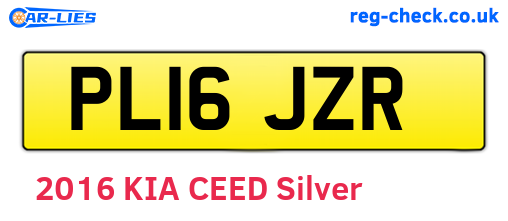 PL16JZR are the vehicle registration plates.