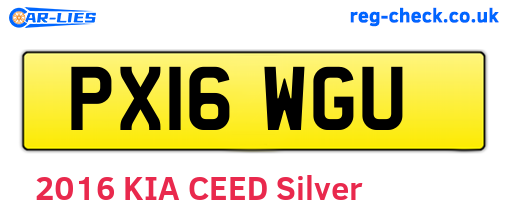 PX16WGU are the vehicle registration plates.