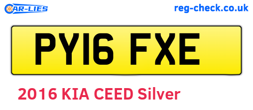 PY16FXE are the vehicle registration plates.