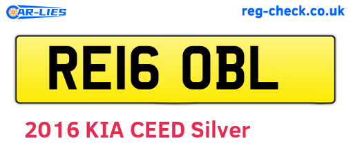 RE16OBL are the vehicle registration plates.