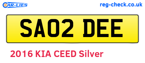 SA02DEE are the vehicle registration plates.