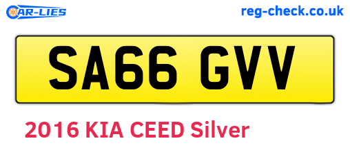 SA66GVV are the vehicle registration plates.