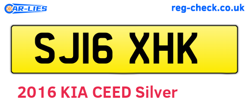 SJ16XHK are the vehicle registration plates.