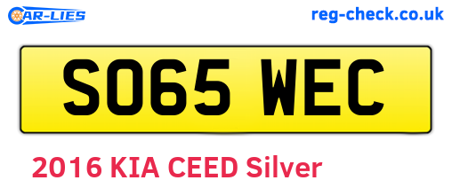 SO65WEC are the vehicle registration plates.