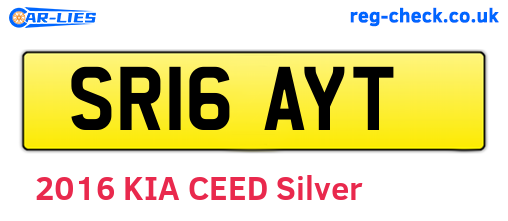 SR16AYT are the vehicle registration plates.