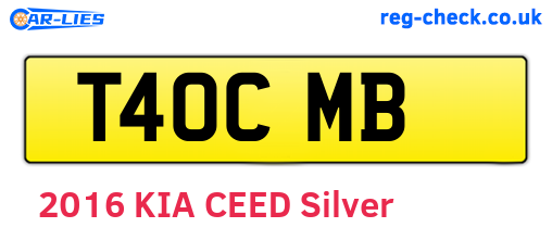 T40CMB are the vehicle registration plates.