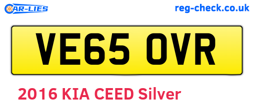 VE65OVR are the vehicle registration plates.