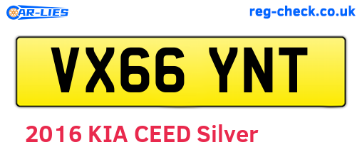 VX66YNT are the vehicle registration plates.
