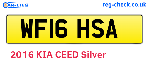 WF16HSA are the vehicle registration plates.