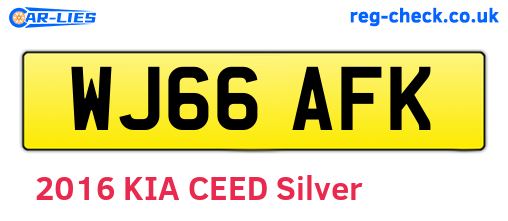 WJ66AFK are the vehicle registration plates.