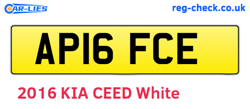 AP16FCE are the vehicle registration plates.