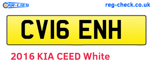 CV16ENH are the vehicle registration plates.