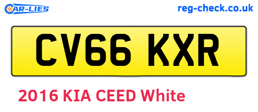 CV66KXR are the vehicle registration plates.