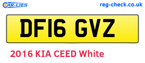DF16GVZ are the vehicle registration plates.