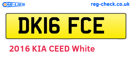 DK16FCE are the vehicle registration plates.