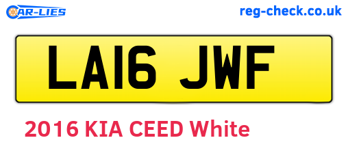 LA16JWF are the vehicle registration plates.