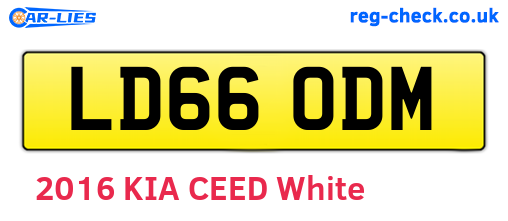 LD66ODM are the vehicle registration plates.