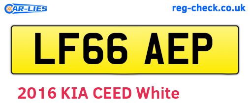 LF66AEP are the vehicle registration plates.