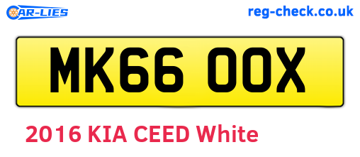 MK66OOX are the vehicle registration plates.
