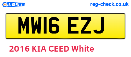 MW16EZJ are the vehicle registration plates.