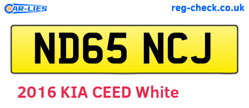 ND65NCJ are the vehicle registration plates.