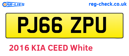 PJ66ZPU are the vehicle registration plates.
