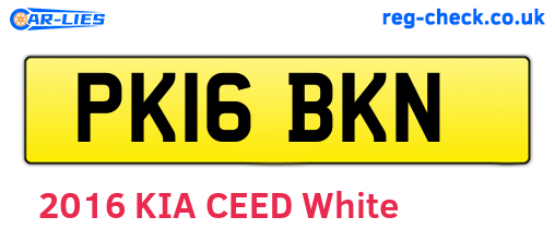 PK16BKN are the vehicle registration plates.