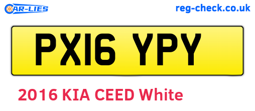 PX16YPY are the vehicle registration plates.