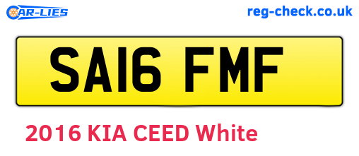 SA16FMF are the vehicle registration plates.