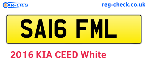 SA16FML are the vehicle registration plates.