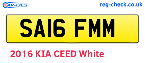 SA16FMM are the vehicle registration plates.