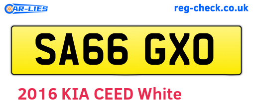 SA66GXO are the vehicle registration plates.