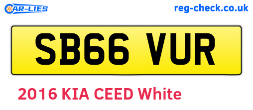SB66VUR are the vehicle registration plates.