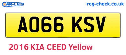 AO66KSV are the vehicle registration plates.