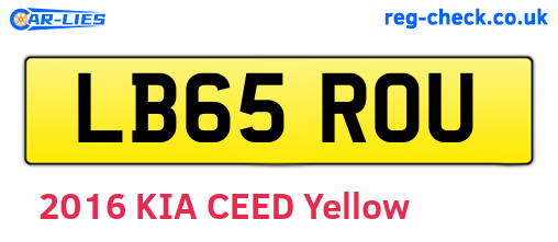 LB65ROU are the vehicle registration plates.