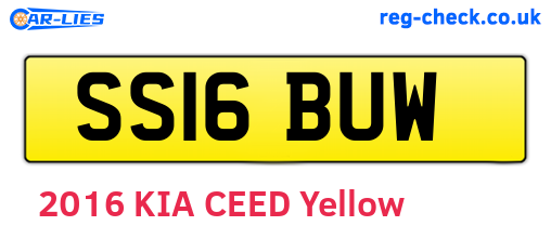SS16BUW are the vehicle registration plates.