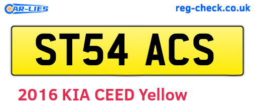 ST54ACS are the vehicle registration plates.